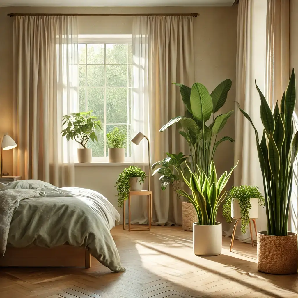 Bedroom with a plants