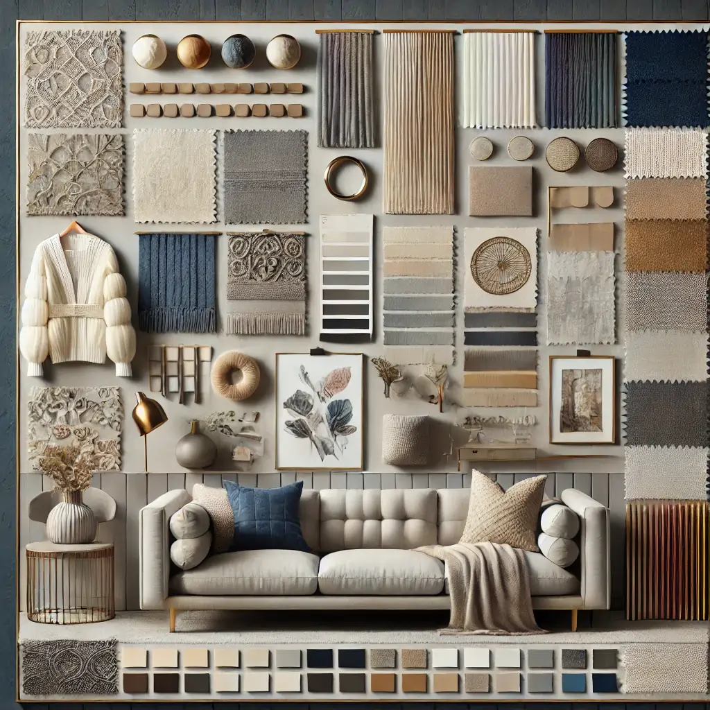  Mood board displaying a consistent color palette 