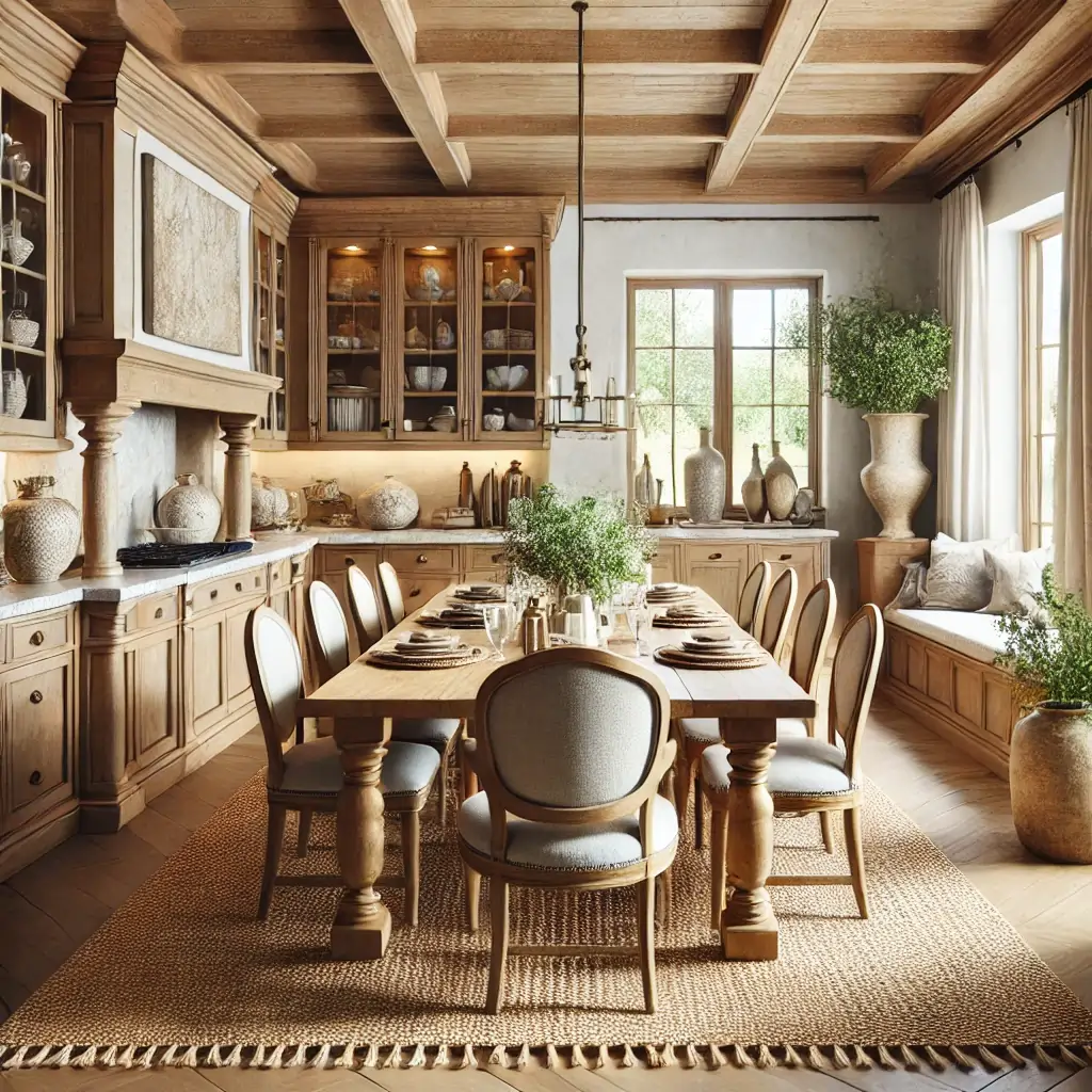 dining area with a stone counter top and wooden cabinetry